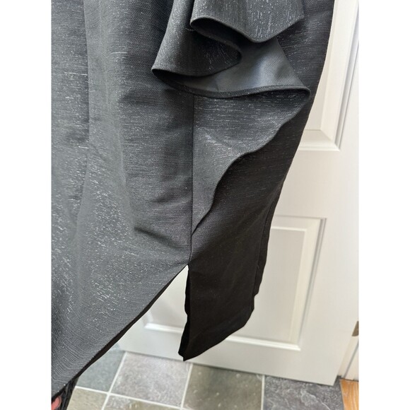 NWT Kay Unger Lola Metallic Twill Midi Dress Women’s Size 14 Sleeveless Black - Picture 7 of 16